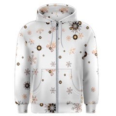 Golden-snowflake Men s Zipper Hoodie