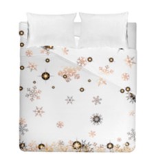 Golden-snowflake Duvet Cover Double Side (full/ Double Size) by saad11