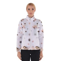 Golden-snowflake Women s Bomber Jacket