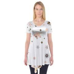 Golden-snowflake Short Sleeve Tunic  by saad11