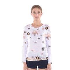 Golden-snowflake Women s Long Sleeve T-shirt