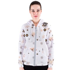 Golden-snowflake Women s Zipper Hoodie