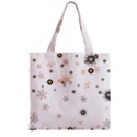 Golden-snowflake Zipper Grocery Tote Bag View1