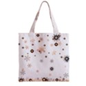 Golden-snowflake Zipper Grocery Tote Bag View2