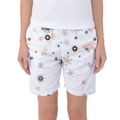 Golden-snowflake Women s Basketball Shorts by saad11