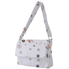 Golden-snowflake Full Print Messenger Bag (l) by saad11