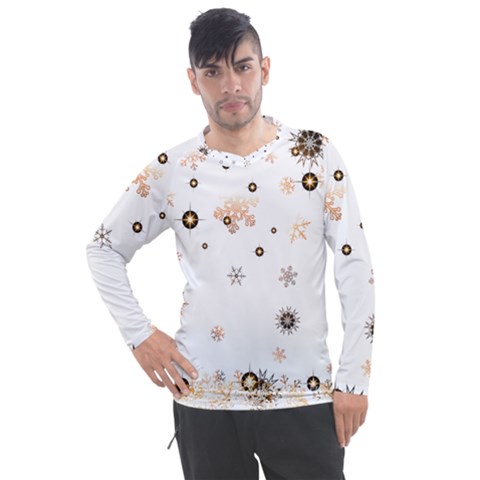 Golden-snowflake Men s Pique Long Sleeve T-shirt by saad11