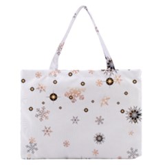 Golden-snowflake Zipper Medium Tote Bag by saad11