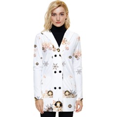 Golden-snowflake Button Up Hooded Coat  by saad11