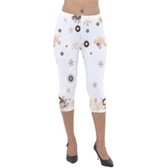 Golden-snowflake Lightweight Velour Capri Leggings  by saad11