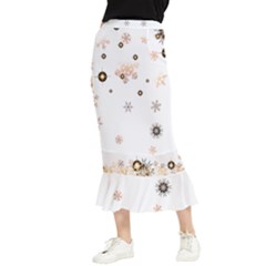 Golden-snowflake Maxi Fishtail Chiffon Skirt by saad11