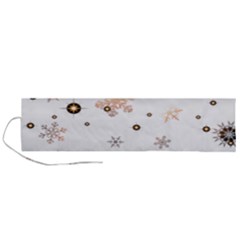 Golden-snowflake Roll Up Canvas Pencil Holder (l) by saad11