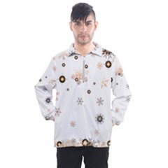 Golden-snowflake Men s Half Zip Pullover