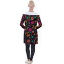 Skull Colorful Floral Flower Head Longline Hooded Cardigan View2