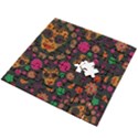 Skull Colorful Floral Flower Head Wooden Puzzle Square View2