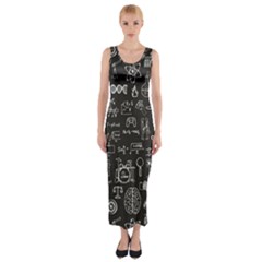 Doodle Art Chemistry Art Fitted Maxi Dress by Cemarart