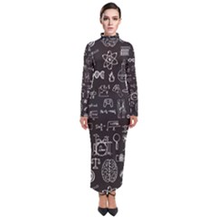 Doodle Art Chemistry Art Turtleneck Maxi Dress by Cemarart