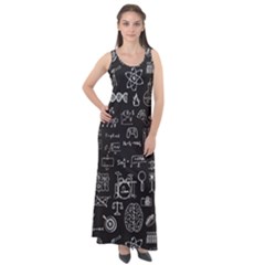 Doodle Art Chemistry Art Sleeveless Velour Maxi Dress by Cemarart