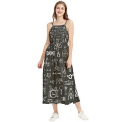 Doodle Art Chemistry Art Boho Sleeveless Summer Dress by Cemarart