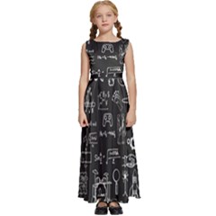 Doodle Art Chemistry Art Kids  Satin Sleeveless Maxi Dress