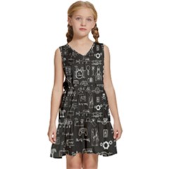 Doodle Art Chemistry Art Kids  Sleeveless Tiered Mini Dress by Cemarart