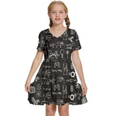 Doodle Art Chemistry Art Kids  Short Sleeve Tiered Mini Dress by Cemarart