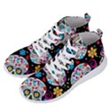 Sugar Skull Black Olorful Flower Men s Lightweight High Top Sneakers View2