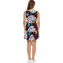 Sugar Skull Black Olorful Flower Tiered Sleeveless Mini Dress View4