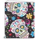 Sugar Skull Black Olorful Flower 8  x 10  Softcover Notebook View2