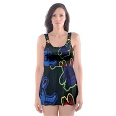 Dead Head Deadhead Grateful Dead Skater Dress Swimsuit by Cemarart