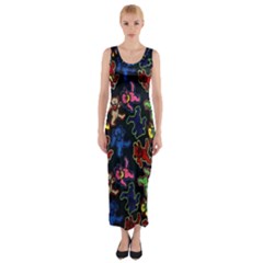 Dead Head Deadhead Grateful Dead Fitted Maxi Dress by Cemarart