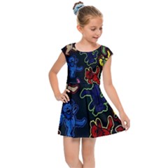 Dead Head Deadhead Grateful Dead Kids  Cap Sleeve Dress by Cemarart