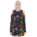 Dead Head Deadhead Grateful Dead Velvet Long Sleeve Shoulder Cutout Dress View1