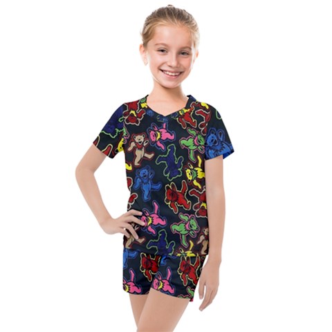 Dead Head Deadhead Grateful Dead Kids  Mesh T-shirt And Shorts Set by Cemarart