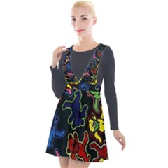 Dead Head Deadhead Grateful Dead Plunge Pinafore Velour Dress by Cemarart