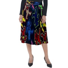 Dead Head Deadhead Grateful Dead Classic Velour Midi Skirt  by Cemarart