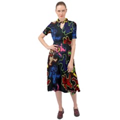 Dead Head Deadhead Grateful Dead Keyhole Neckline Chiffon Dress