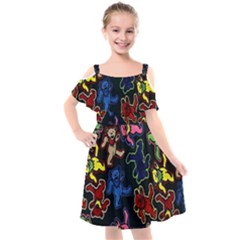 Dead Head Deadhead Grateful Dead Kids  Cut Out Shoulders Chiffon Dress