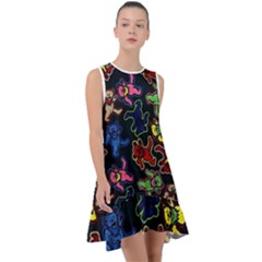 Dead Head Deadhead Grateful Dead Frill Swing Dress by Cemarart