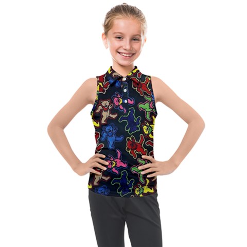 Dead Head Deadhead Grateful Dead Kids  Sleeveless Polo T-shirt by Cemarart