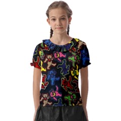 Dead Head Deadhead Grateful Dead Kids  Frill Chiffon Blouse by Cemarart