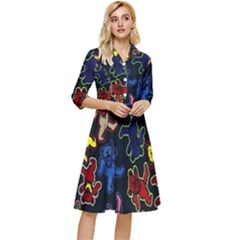 Dead Head Deadhead Grateful Dead Classy Knee Length Dress by Cemarart