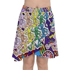 Grateful Dead Chiffon Wrap Front Skirt by Cemarart