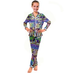 Grateful Dead Kids  Satin Long Sleeve Pajamas Set by Cemarart