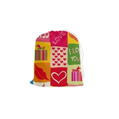 I Love You Doodle Drawstring Pouch (small)