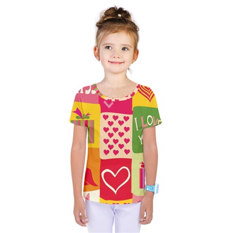 I Love You Doodle Kids  One Piece T-shirt by Cemarart