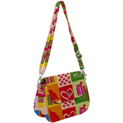 I Love You Doodle Saddle Handbag