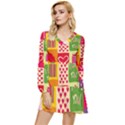 I Love You Doodle Tiered Long Sleeve Mini Dress View1