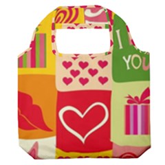 I Love You Doodle Premium Foldable Grocery Recycle Bag by Cemarart