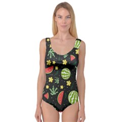 Watermelon Doodle Pattern Princess Tank Leotard  by Cemarart